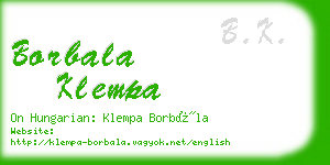 borbala klempa business card